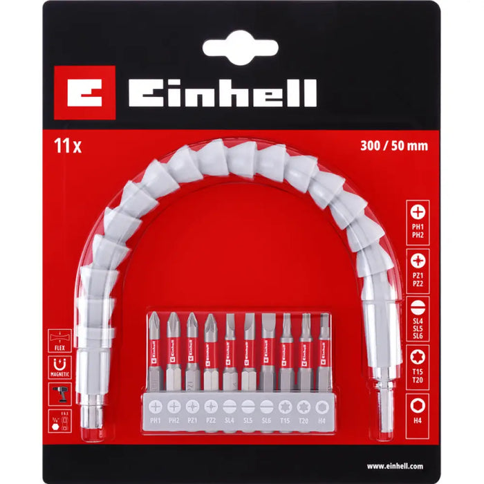 КОМПЛЕКТ БИТОВЕ С ГЪВКАВ ВАЛ 11 ЧАСТИ KWB