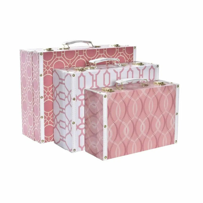 Комплект Декоративни Кутии DKD Home Decor Пластно Дървен