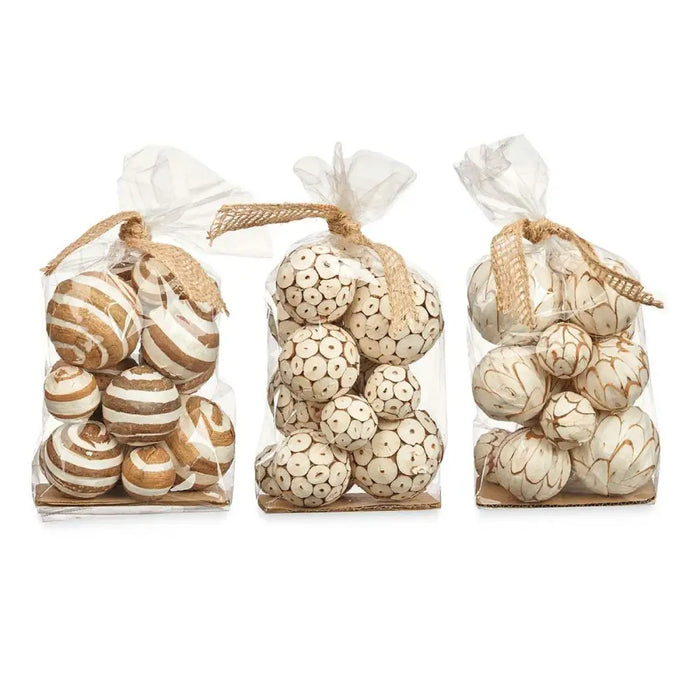 Комплект Декоративни Топки Gift Decor 8 8 Бял Кафяв 14 x 31