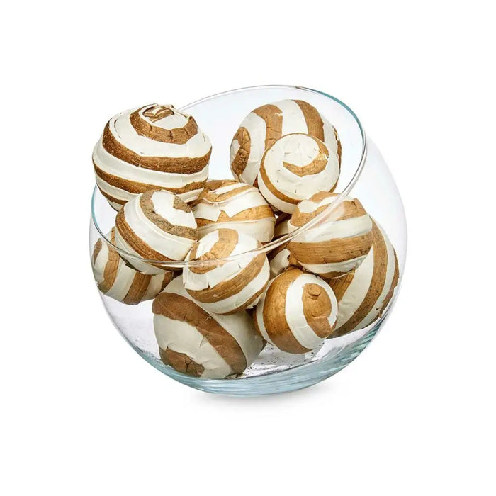 Комплект Декоративни Топки Gift Decor 8 8 Бял Кафяв 14 x 31