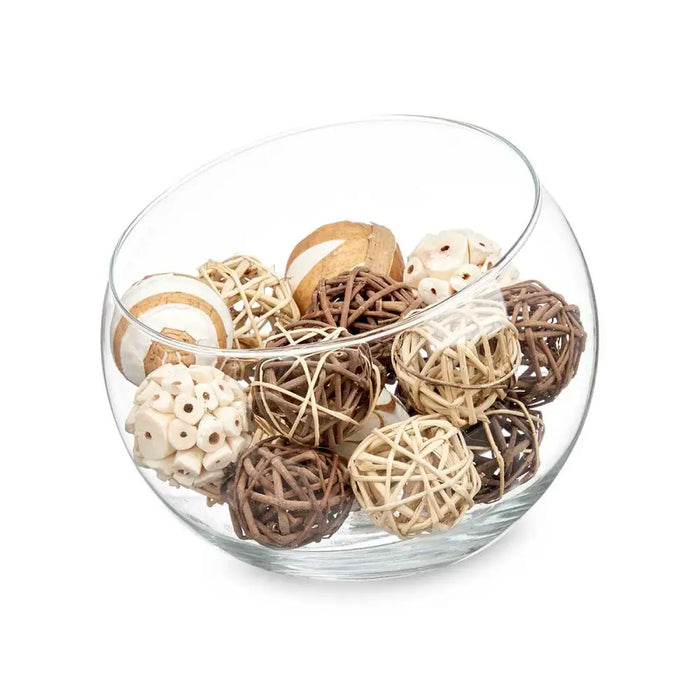 Комплект Декоративни Топки Gift Decor 9 9 Бял Кафяв 8 x 22