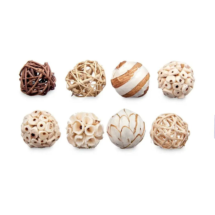 Комплект Декоративни Топки Gift Decor 9 9 Бял Кафяв 8 x 22