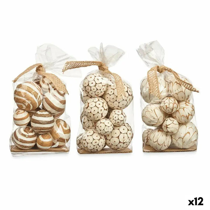 Комплект Декоративни Топки Gift Decor 8 8 Бял Кафяв 14 x 31