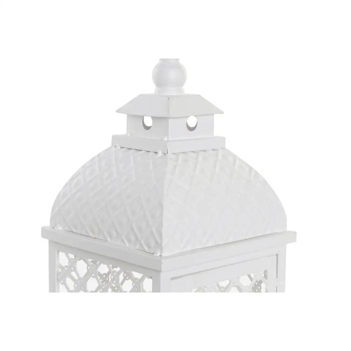 Комплект фенери DKD Home Decor Бял Метал Кристал Арабин