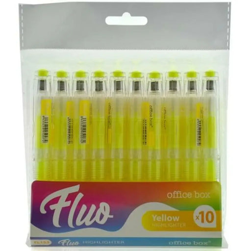 Комплект Флуоресцентни Маркери Office Box FLUO Жълт 10 Части