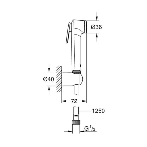 КОМПЛЕКТ ХИГИЕНЕН ДУШ GROHE VITALIO TRIGGER SPRAY