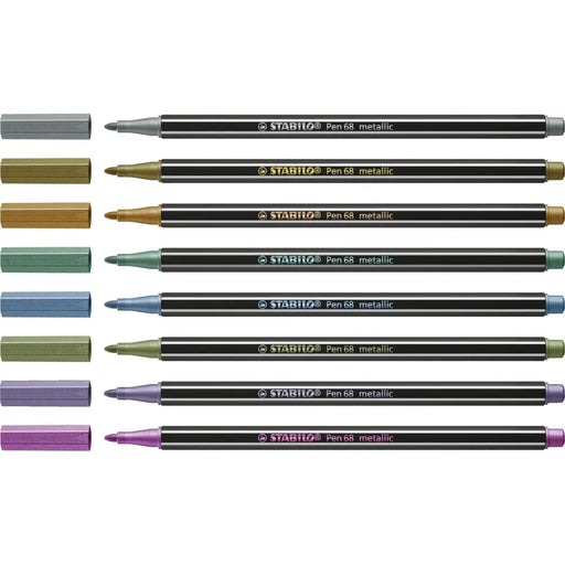 Комплект Химикали с Филц Stabilo Pen 68 metallic 8 Части