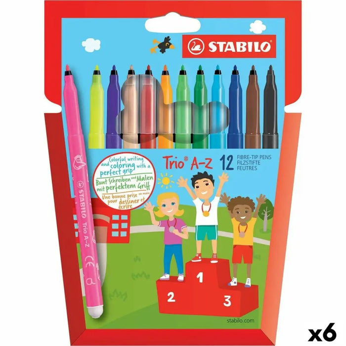 Комплект Химикали с Филц Stabilo Trio AZ Многоцветен (6