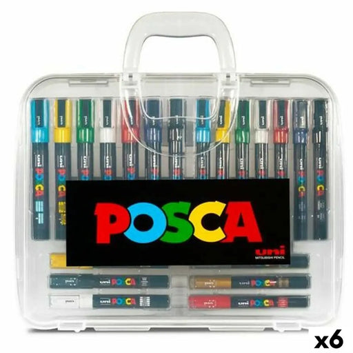 Комплект Химикали с Филц POSCA Многоцветен (6 броя)