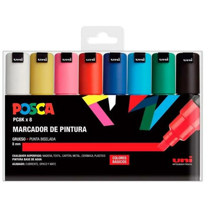 Комплект Химикали с Филц POSCA PC-8K Многоцветен 8 mm 8