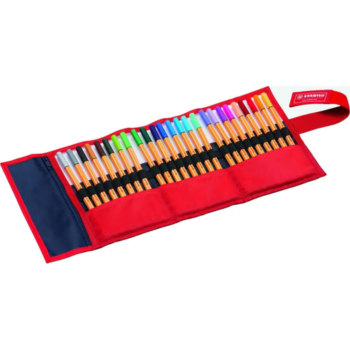 Комплект Химикали с Филц Stabilo Point 88 Red Rollerset