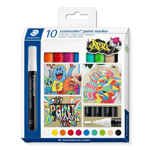 Комплект Химикали с Филц Staedtler Lumocolor 349 10 Части