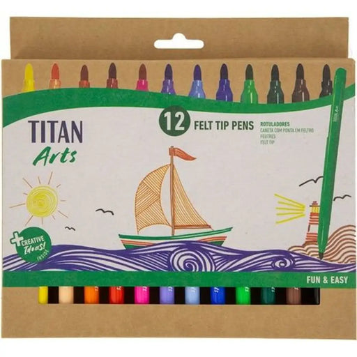 Комплект Химикали с Филц Titan Arts Многоцветен 12 Части