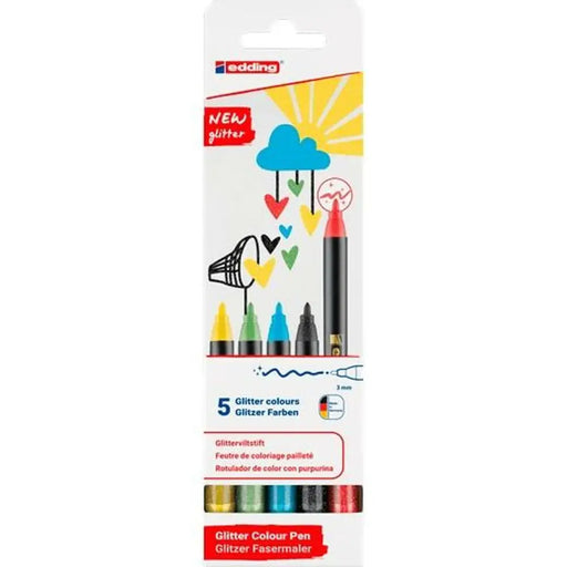 Комплект Химикали с Филц Edding New Glitter Многоцветен 5