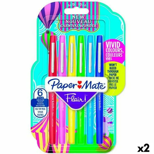 Комплект Химикали с Филц Paper Mate Flair Многоцветен 6