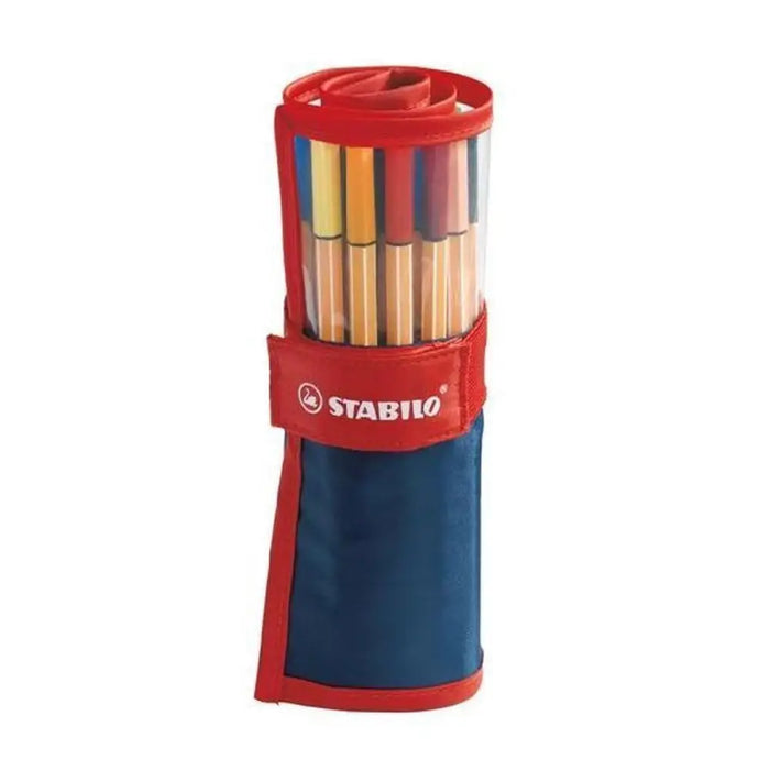 Комплект Химикали с Филц Stabilo Point 88 Red Rollerset