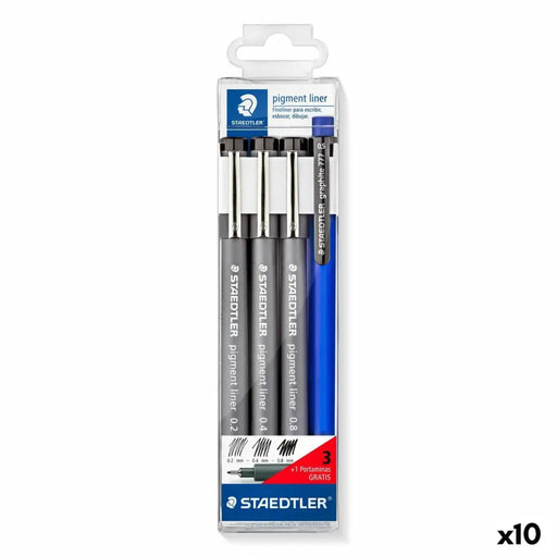 Комплект Химикали с Филц Staedtler Черен (10 броя)