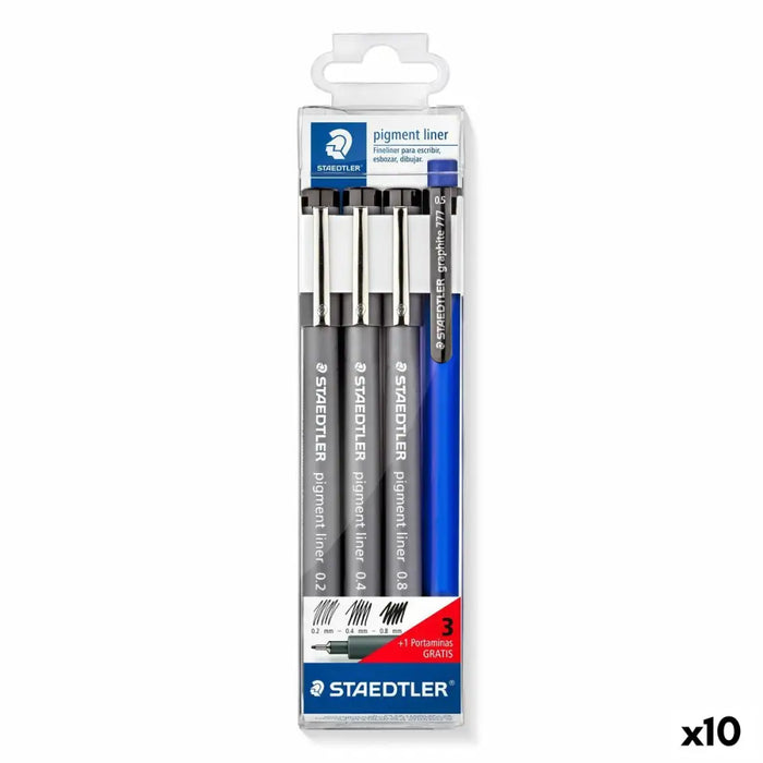 Комплект Химикали с Филц Staedtler Черен (10 броя)