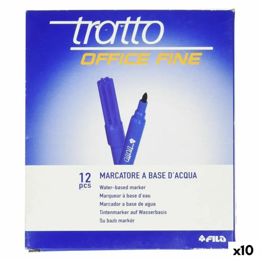 Комплект Химикали с Филц Tratto Office Fine Син (10 броя)