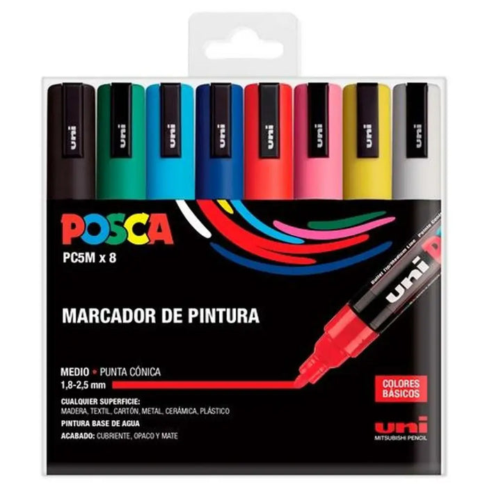 Комплект Химикали с Филц Uni-Ball POSCA Basic PC-5M