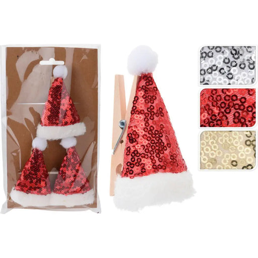 КОМПЛЕКТ КОЛЕДНИ ДЕКО ШАПКИ 3БР 10CM DH8054600