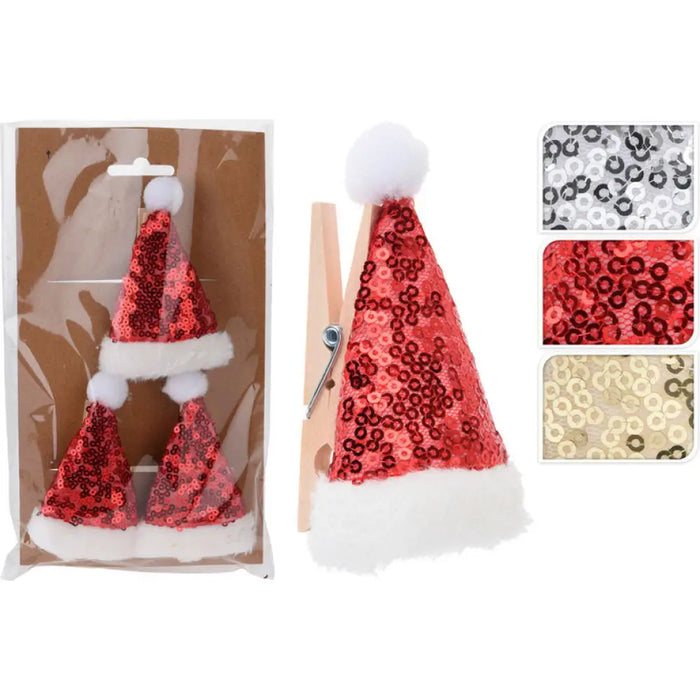 КОМПЛЕКТ КОЛЕДНИ ДЕКО ШАПКИ 3БР 10CM DH8054600