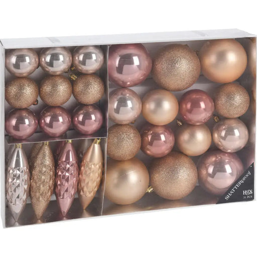 КОМПЛЕКТ КОЛЕДНА ДЕКОРАЦИЯ И ТОПКИ 31БР HOME & STYLING