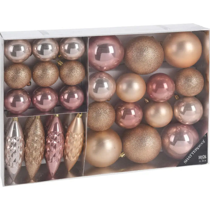 КОМПЛЕКТ КОЛЕДНА ДЕКОРАЦИЯ И ТОПКИ 31БР HOME & STYLING