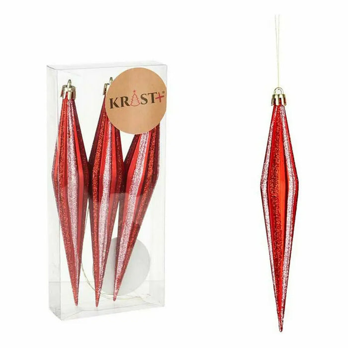 Комплект Коледни Декорации Krist+ 00905 00905 Червен PVC