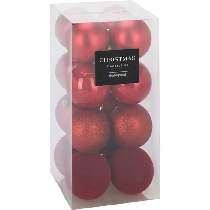 КОМПЛЕКТ КОЛЕДНИ ТОПКИ 8CM 16БР ЧЕРВЕН CAN310240