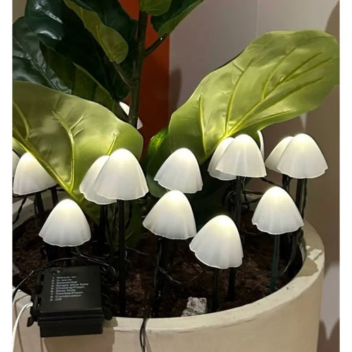 Комплект LED градински Колове Lumineo 491762 Mini Гъба Бял
