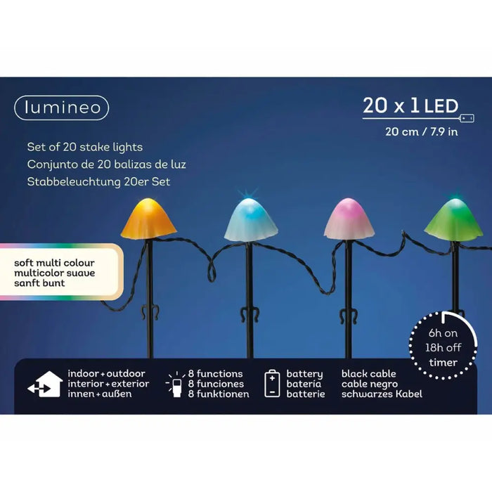 Комплект LED градински Колове Lumineo 491763 Mini Гъба