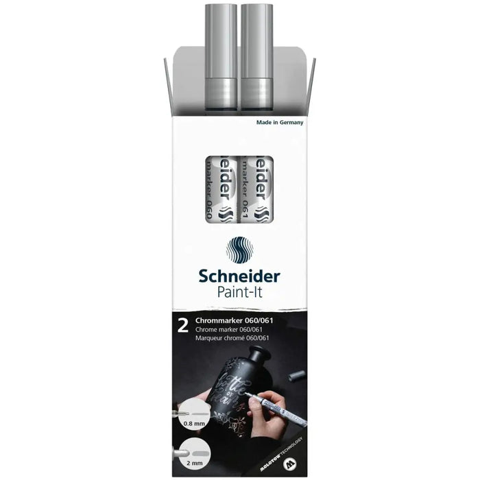 Комплект Маркери Schneider PAINT-IT 2 CHROME Метален (2