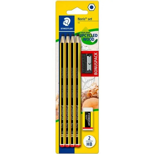 Комплект Молив Staedtler Шестоъгълен HB Острилка Гума (10
