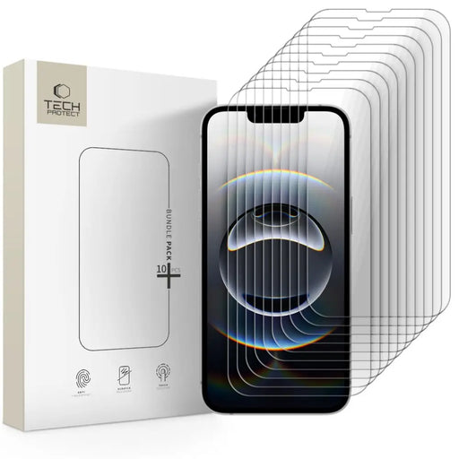Комплект от 10 закалени стъкла Tech-Protect за iPhone 13