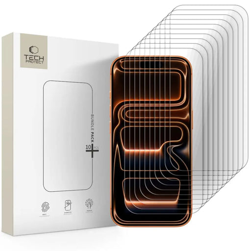 Комплект от 10 закалени стъкла Tech-Protect за iPhone 16