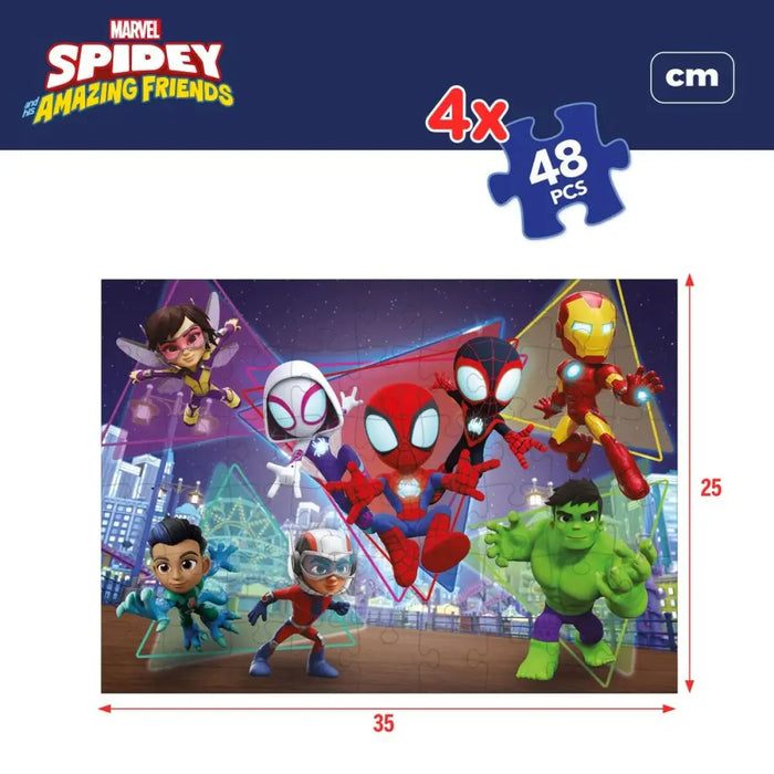 Комплект от 4 Пъзела Spidey 35 x 1,5 x 25 cm 48 Части (6