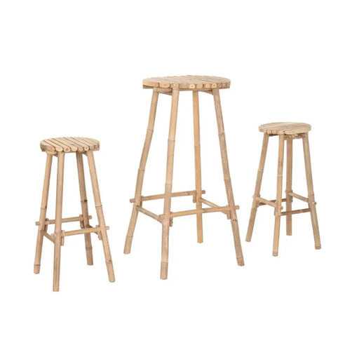 Комплект от маса с 2 стола Home ESPRIT Бамбук 50 x 50 x 105