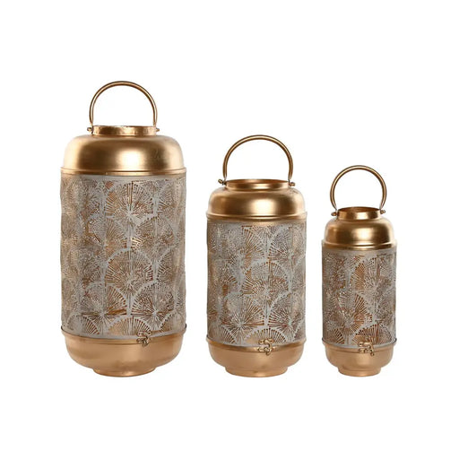 Комплект подложки за маса Home ESPRIT Бял Златен Метал 25 x