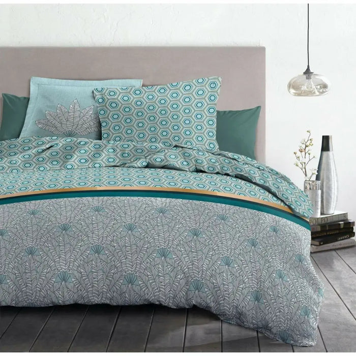 Комплект покривка за завивка HOME LINGE PASSION Бял Зелен