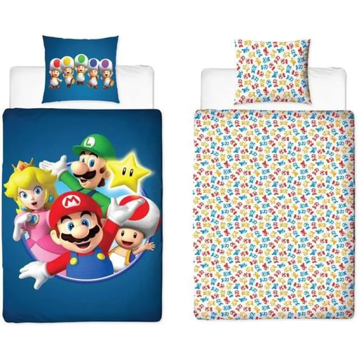 Комплект покривка за завивка Mario Bros 25 x 4 x 30 cm Син