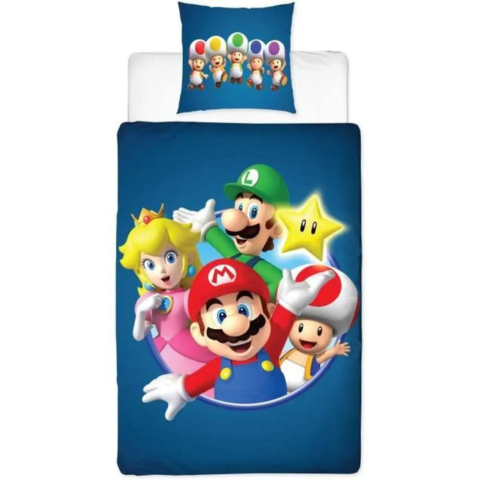 Комплект покривка за завивка Mario Bros 25 x 4 x 30 cm Син