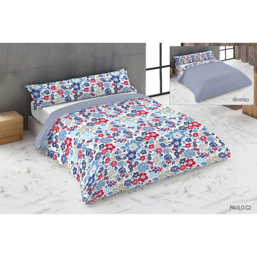 Комплект покривка за завивка Hosteline PAULO Син 180 легло