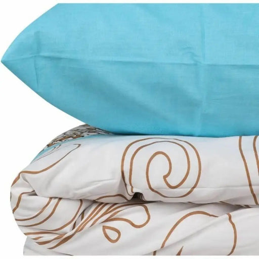 Комплект покривка за завивка цвят тюркоаз 200 легло 3 Части