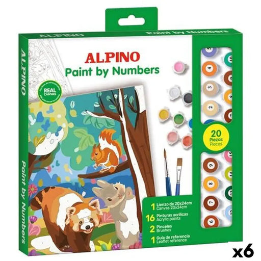 Комплект Рисуване по Числа Alpino Forest 6 броя