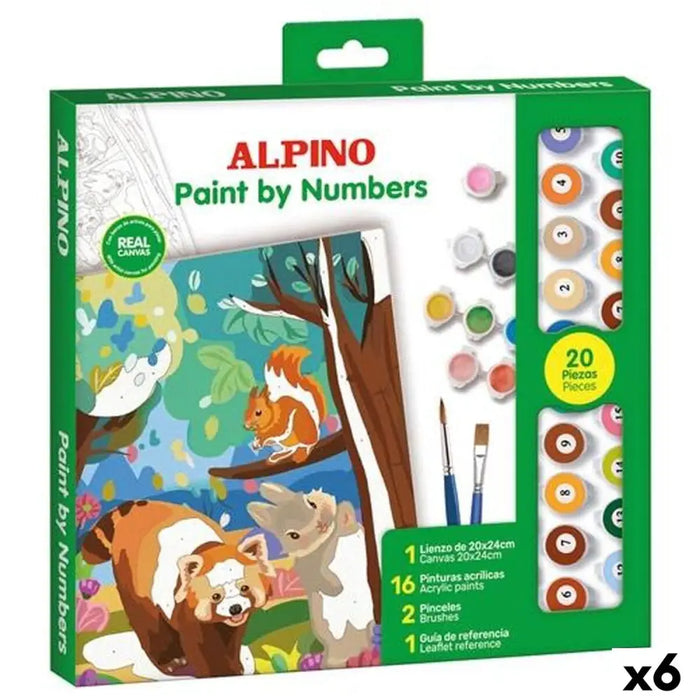 Комплект Рисуване по Числа Alpino Forest 6 броя
