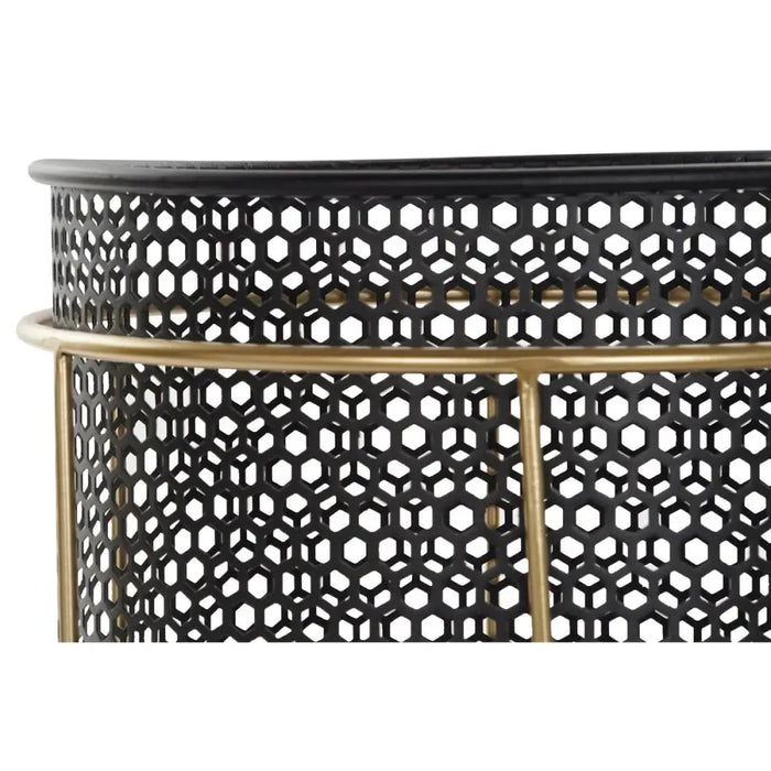 Комплект саксии DKD Home Decor Черен Златен Метал Loft 36 x