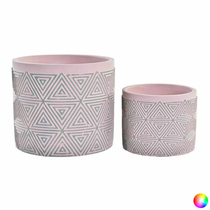 Комплект саксии DKD Home Decor Цимент 2 Части 2 броя (17 x