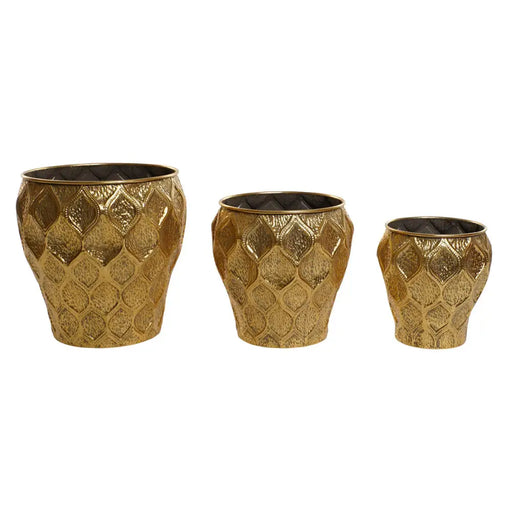 Комплект саксии Home ESPRIT Златен Метал Модерен 41 x 41 x