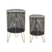 Комплект саксии DKD Home Decor Черен Златен Метал Loft 36 x